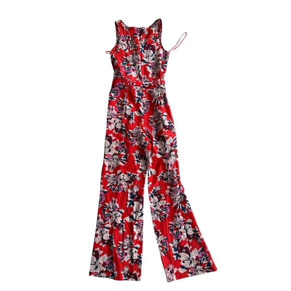 YUMI KIM Red Floral Belted Jumpsuit Size XS - Picture 2 of 7